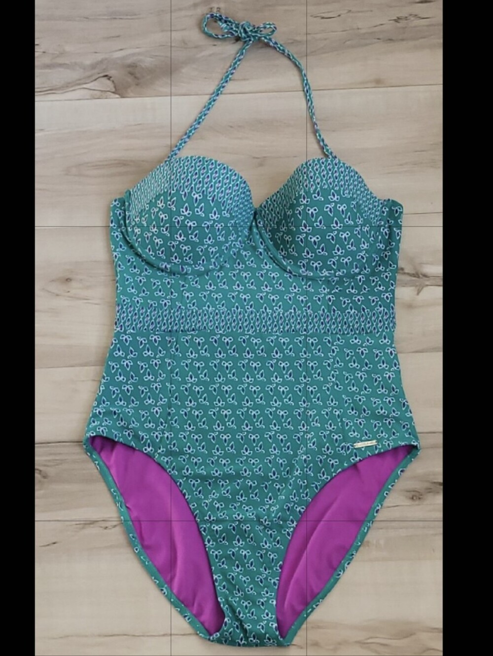 U.S. Polo Assn. Teal & Purple One-Piece Swimsuit